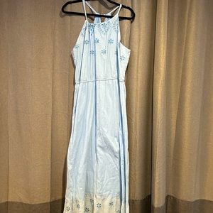 Long summer light blue dress